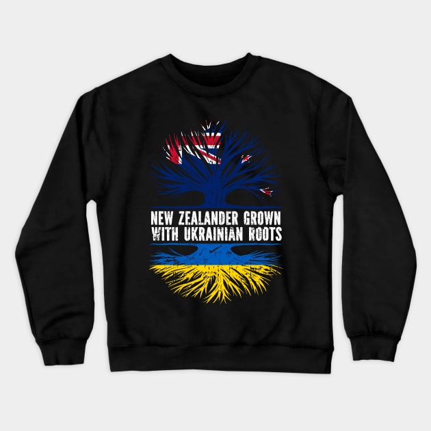 New Zealander Grown with Ukrainian Roots Flag Crewneck Sweatshirt by silvercoin